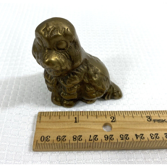 Vintage Small Brass Cocker Spaniel Dog Figurine Home Decor - Picture 9 of 9